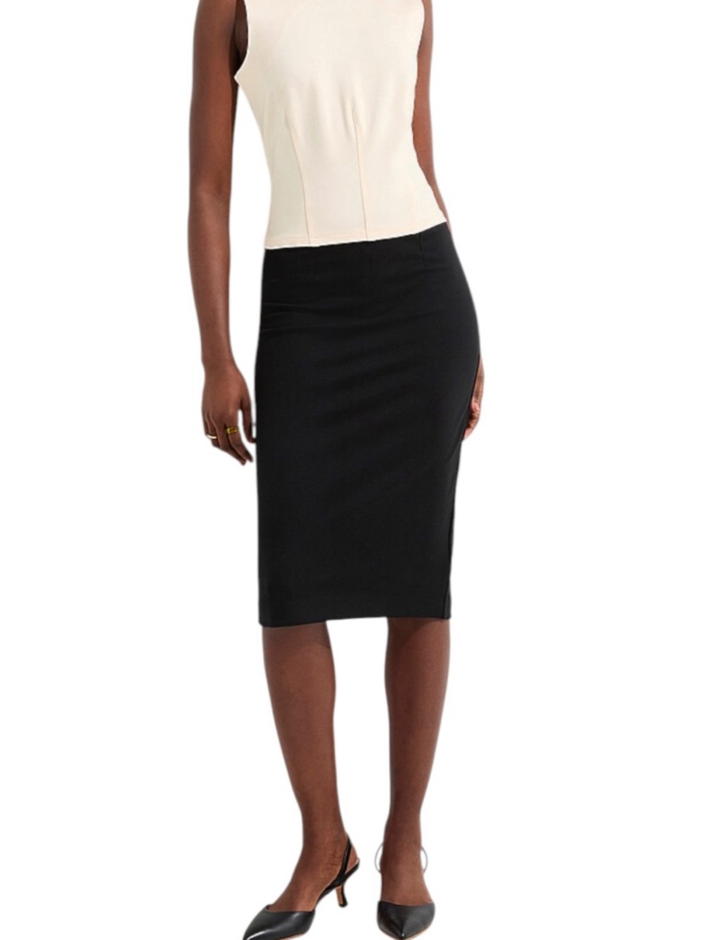 Forever 21 Stretchy Black Pencil Skirt - Sleek Midi Silhouette